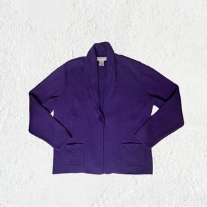 Designers Originals sweater womens Large long sleeve purple Cardigan Vintage